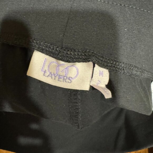 LOGO Layers by Lori Goldstein Knit Pull On Leggings A236704 Black Med 10/12 - Picture 5 of 7